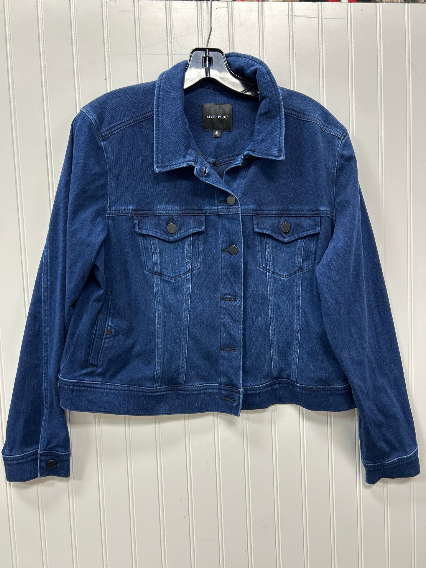 Jacket Denim By Liverpool In Blue Denim, Size:Xl