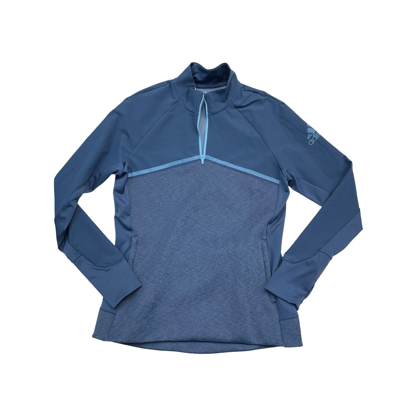 Athletic Top Ls Collar By Adidas In Blue, Size:M