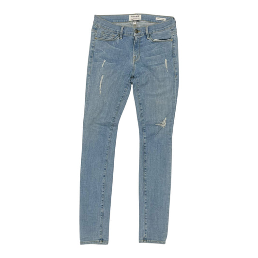 Jeans Skinny By Frame In Blue Denim, Size:8