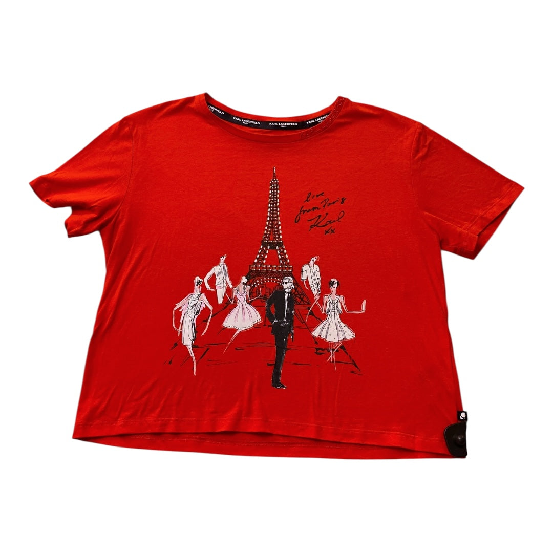 Top Ss Designer By Karl Lagerfeld In Red, Size:S