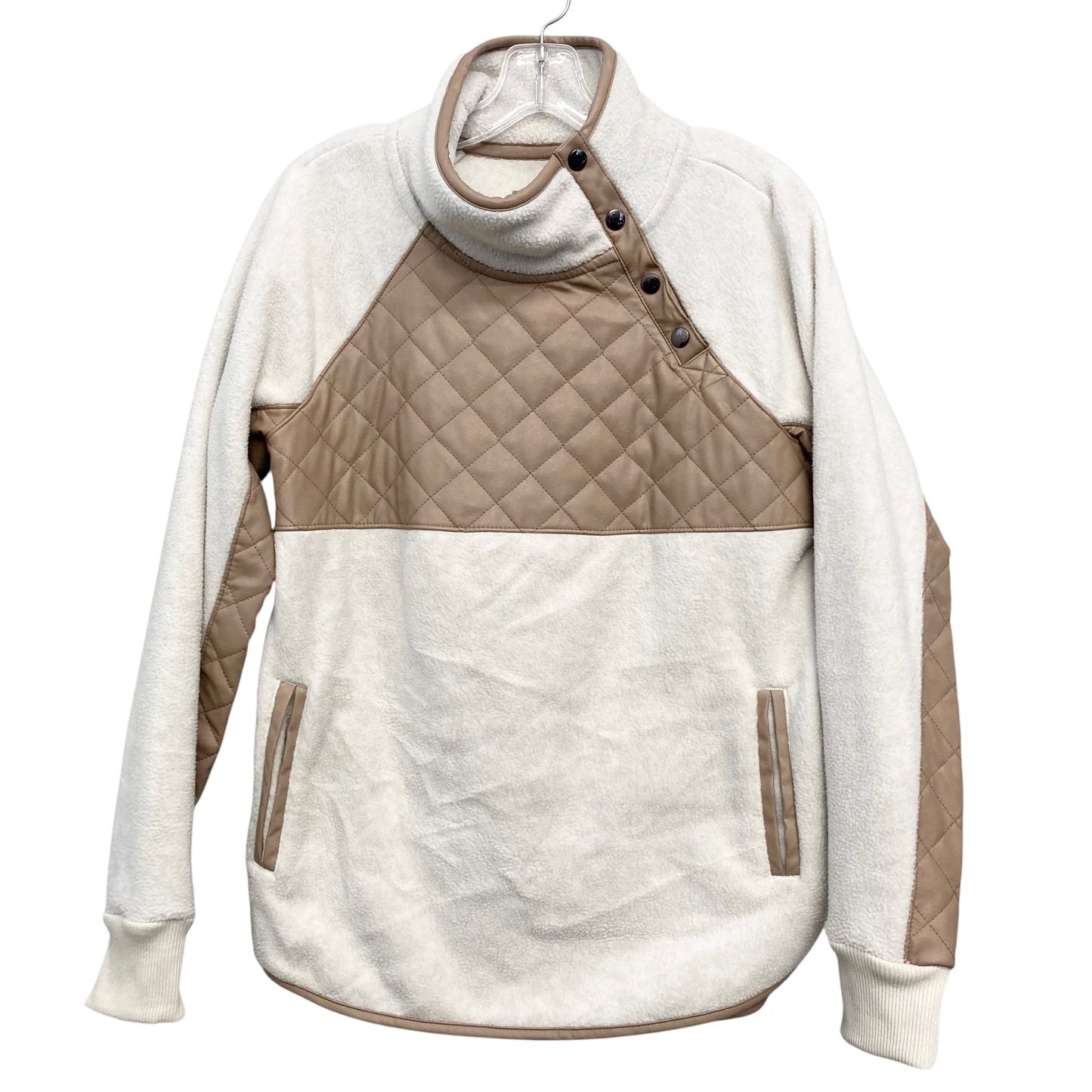 Jacket Fleece By Abercrombie And Fitch In Cream, Size:S