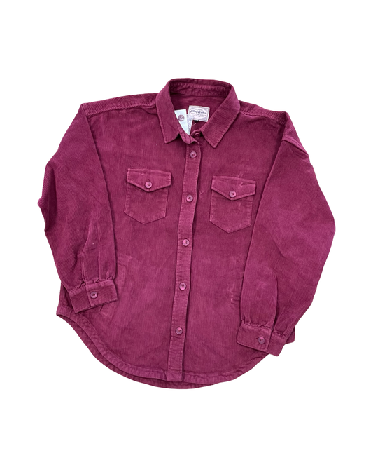 Jacket Shirt By Clothes Mentor In Maroon, Size:L