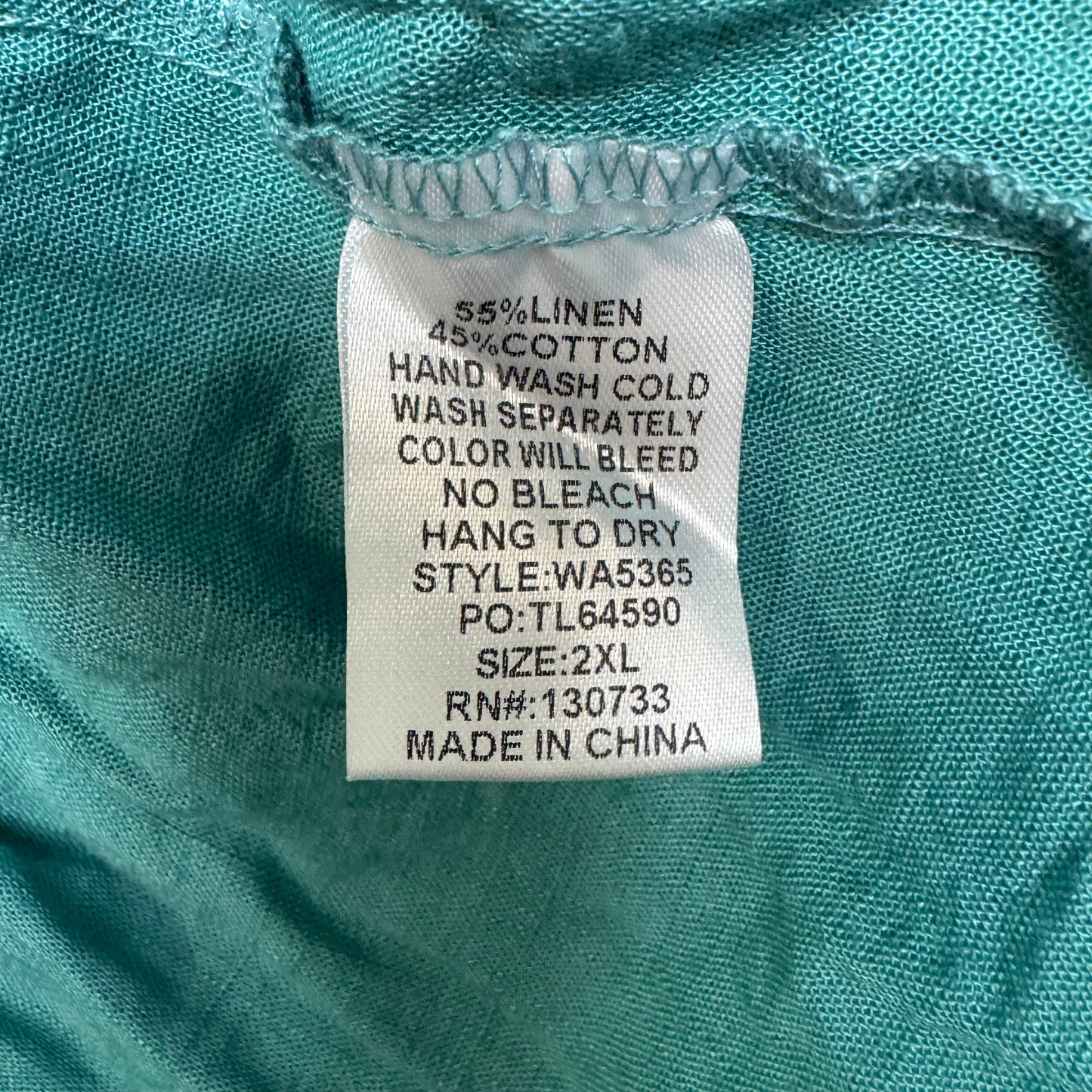 Linen Dress Casual Short By Umgee In Green, Size: 2x