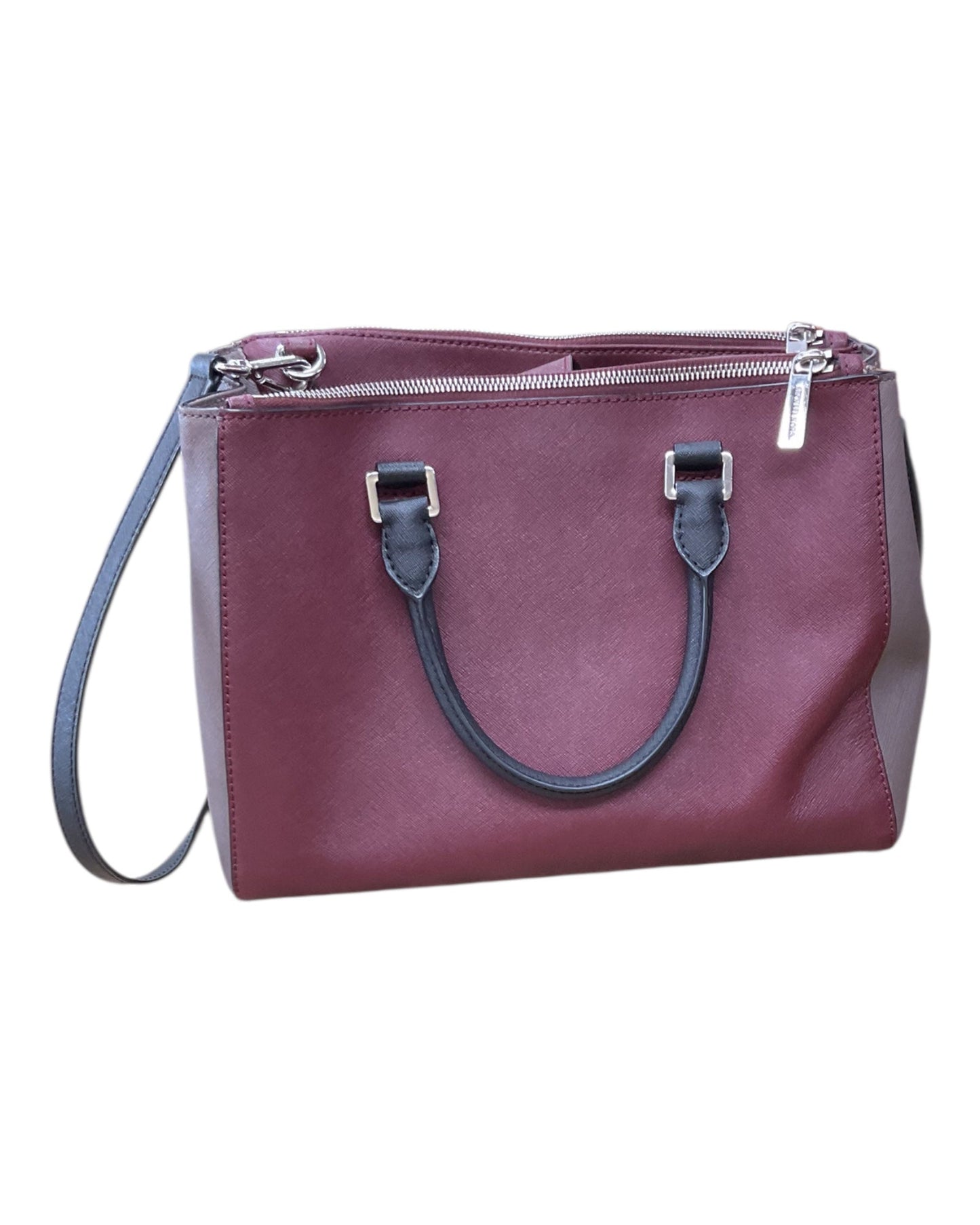 Handbag Designer By Michael Kors In Maroon, Size:Medium