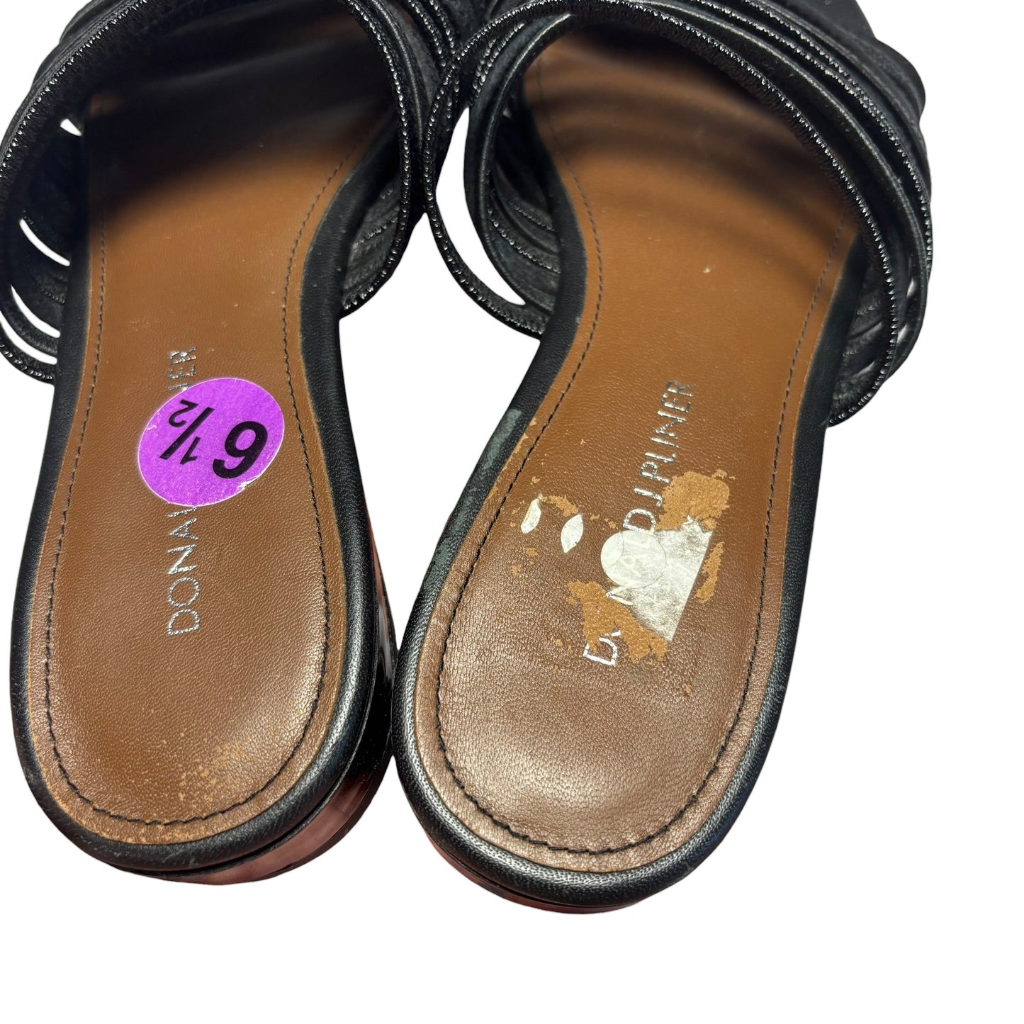 Sandals Flats By Donald Pliner In Black, Size: 6.5