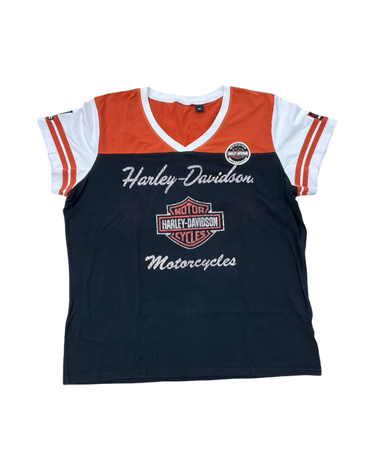 Top Ss By Harley Davidson In Black & Orange, Size:2X