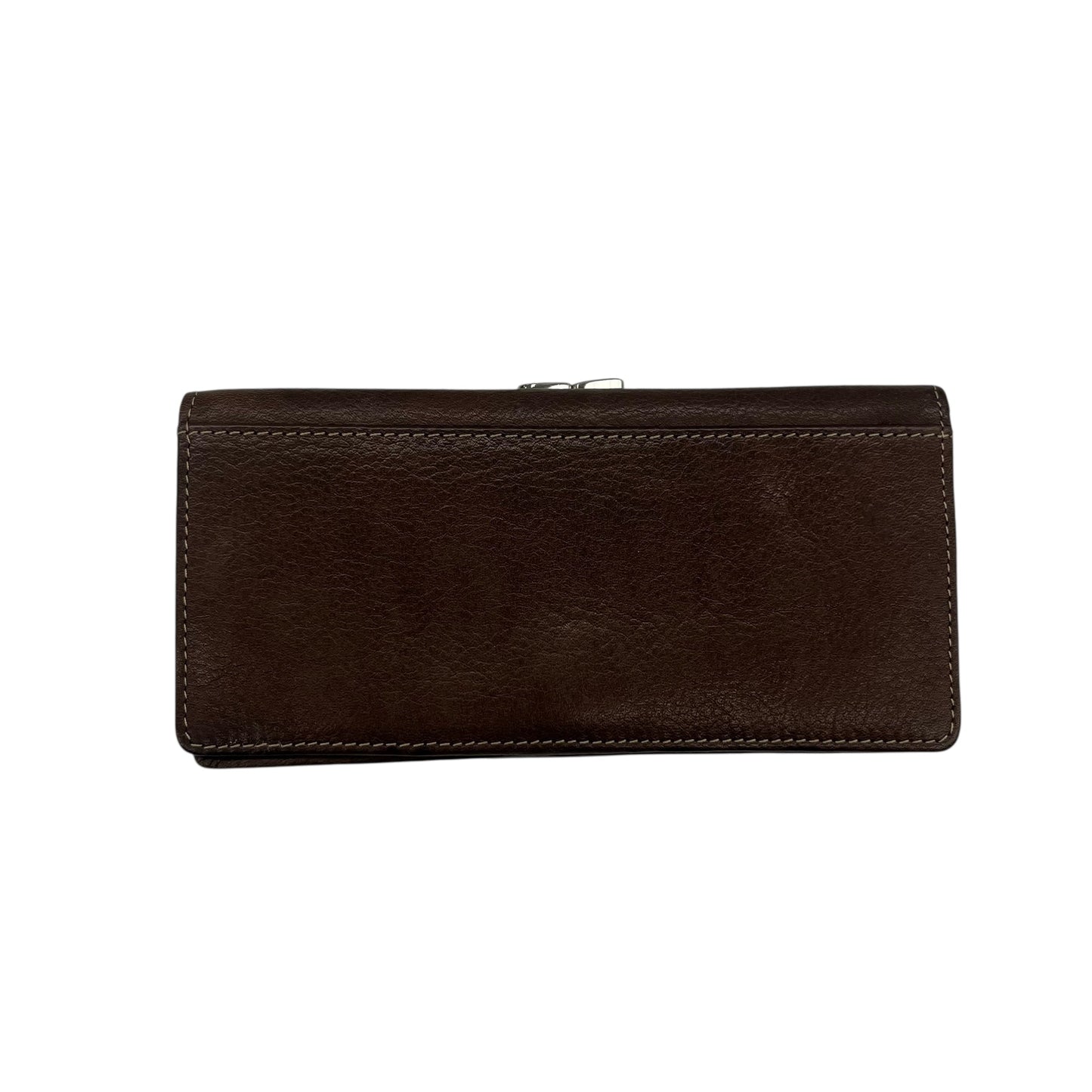 Wallet Leather By Fossil In Brown, Size:Large