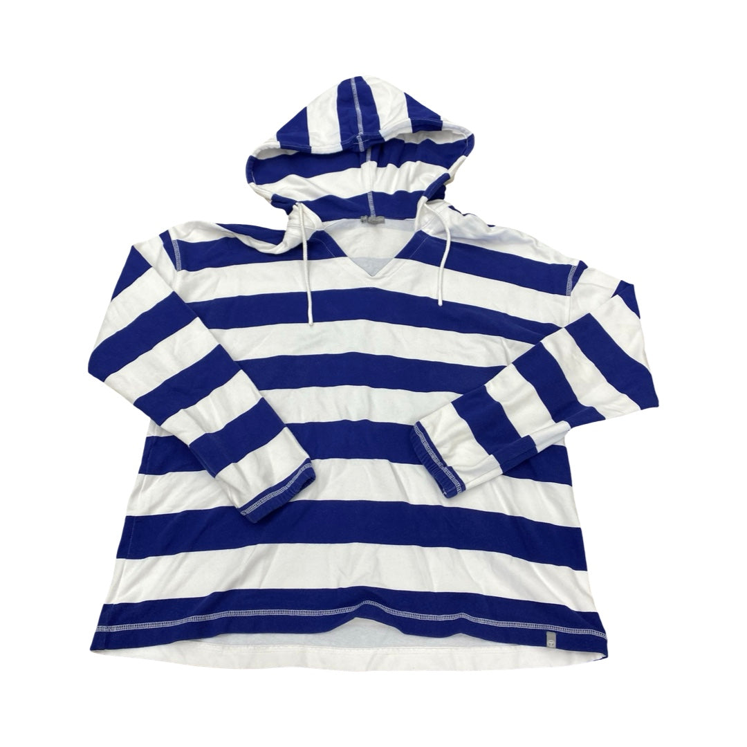 Sweatshirt Hoodie By Talbots In Blue & White, Size:L