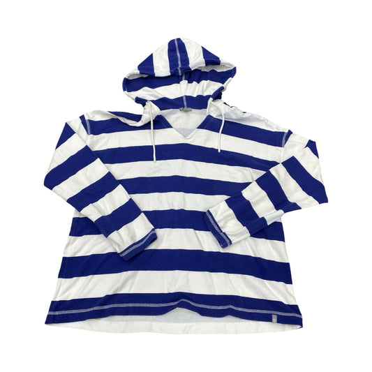 Sweatshirt Hoodie By Talbots In Blue & White, Size:L