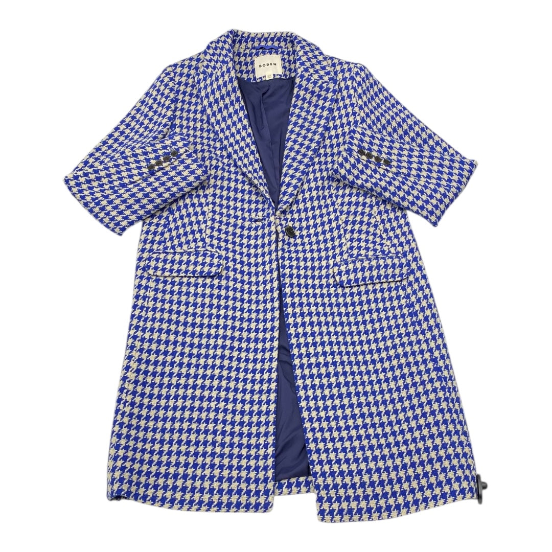 Coat Peacoat By Boden In Blue & Cream, Size:12