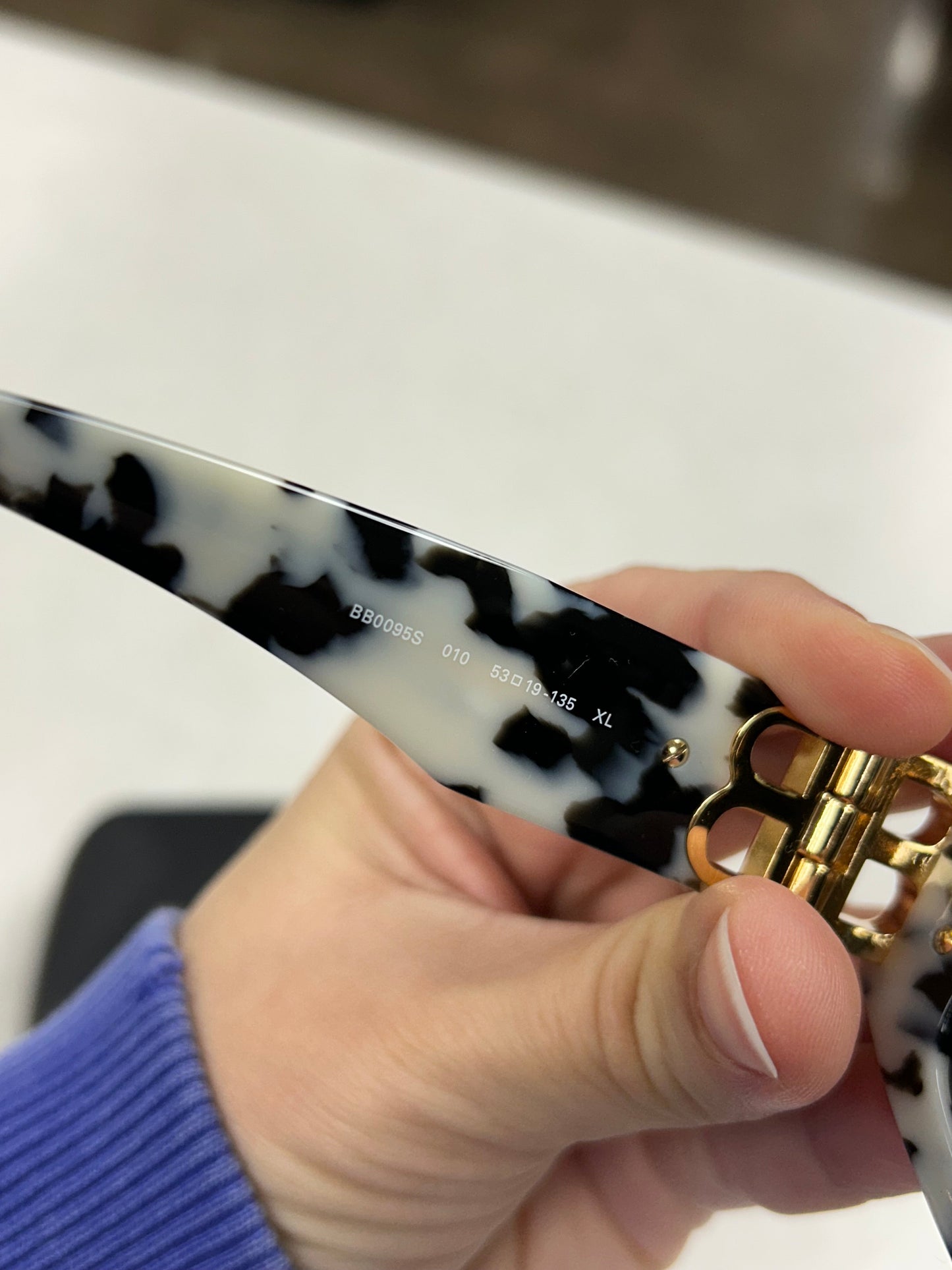 Sunglasses Luxury Designer By Balenciaga In Black & White