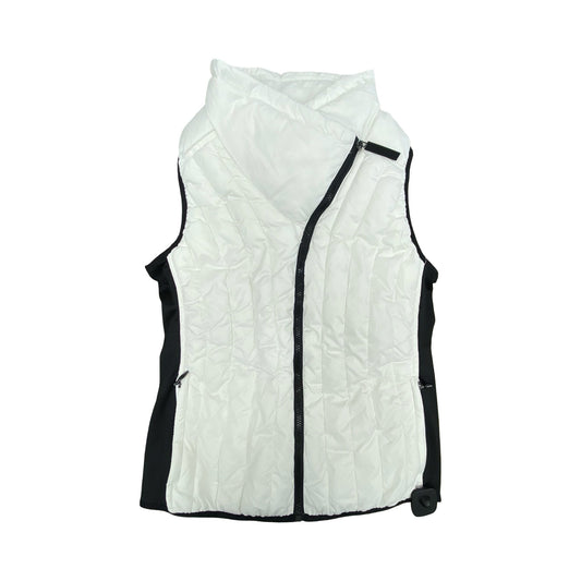 Vest Puffer & Quilted By Calvin Klein In Black & White, Size:M
