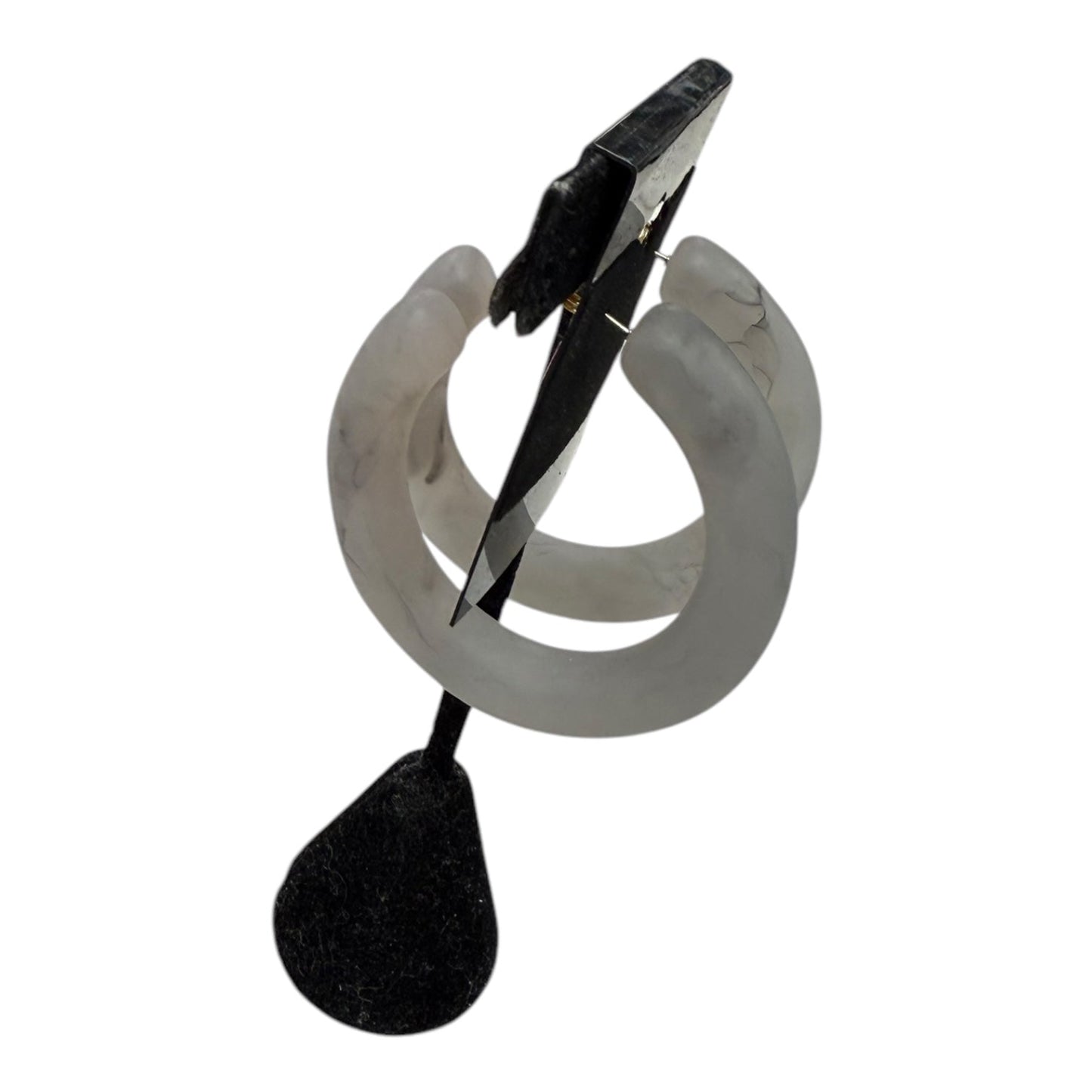 Earrings Hoop  In Grey