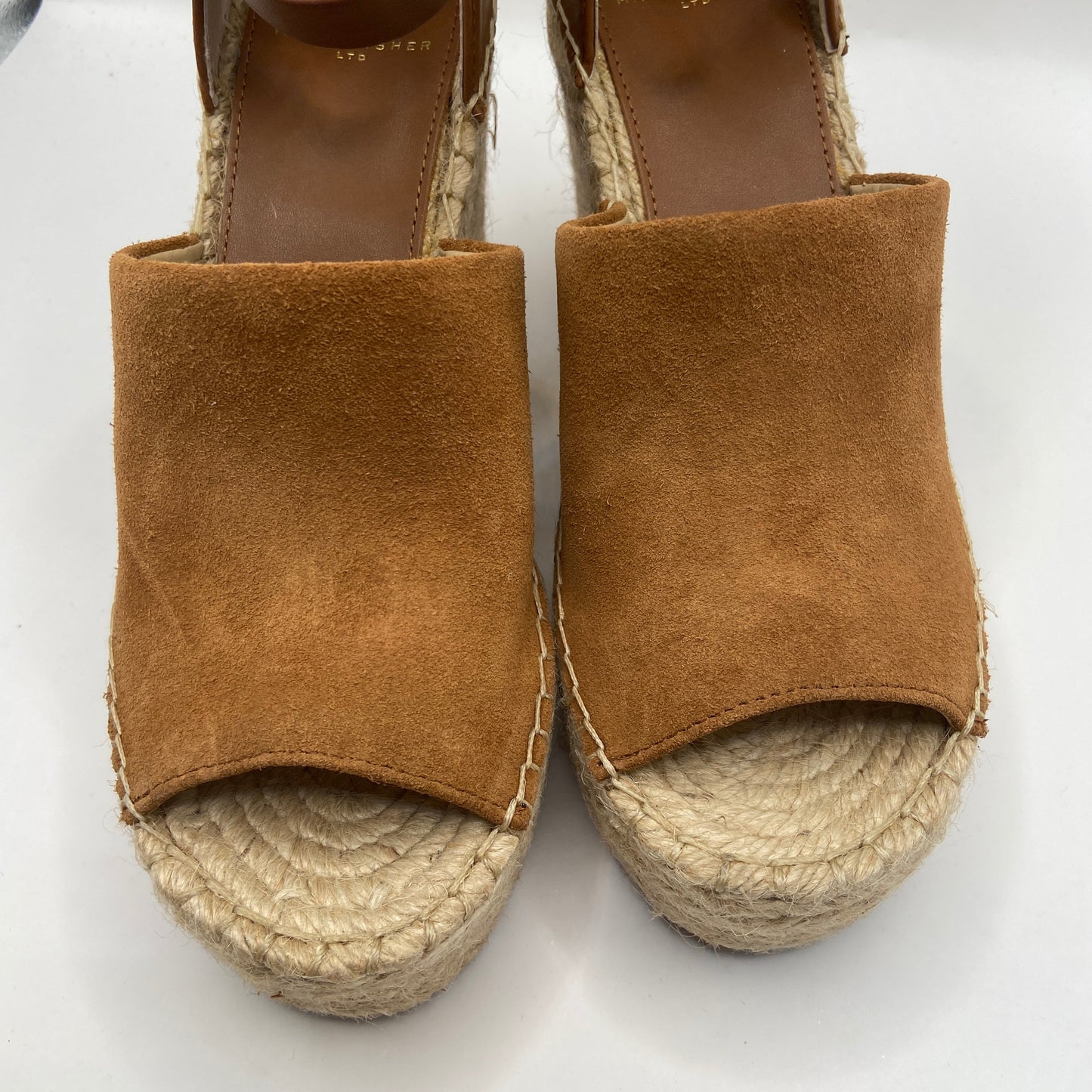 Sandals Heels Wedge By Marc Fisher In Brown, Size: 5.5