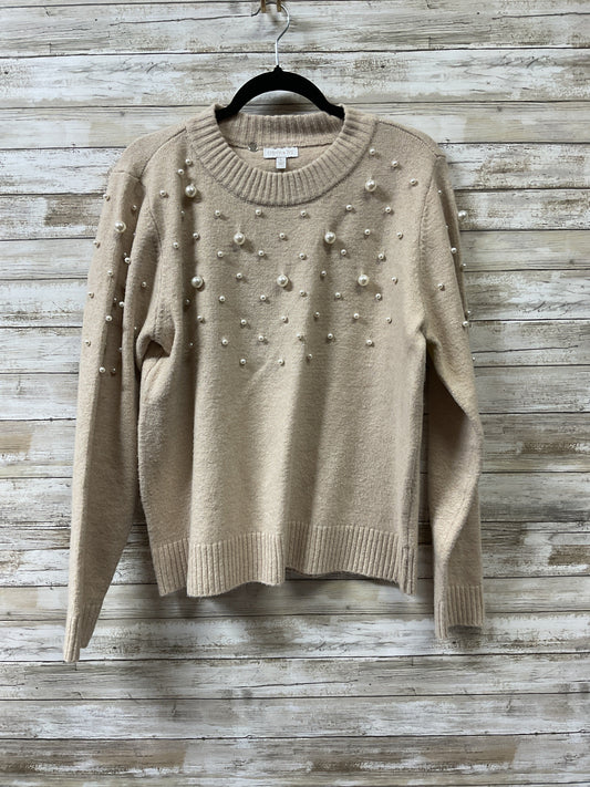 Sweater By Crown And Ivy In Tan & White, Size:L