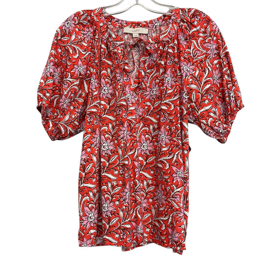 Top Ss By Loft In Floral Print, Size:S