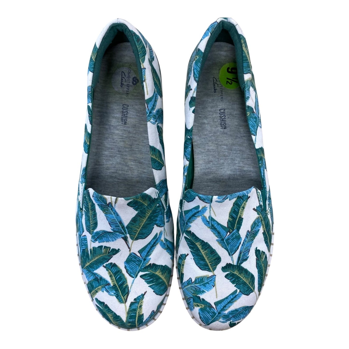 Shoes Sneakers By Clarks In Green & White, Size:9.5