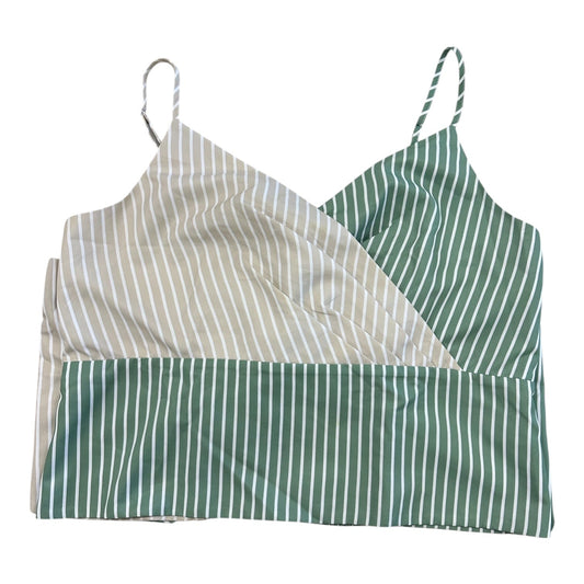 Top Sleeveless By Mare Mare In Green & Tan, Size:L
