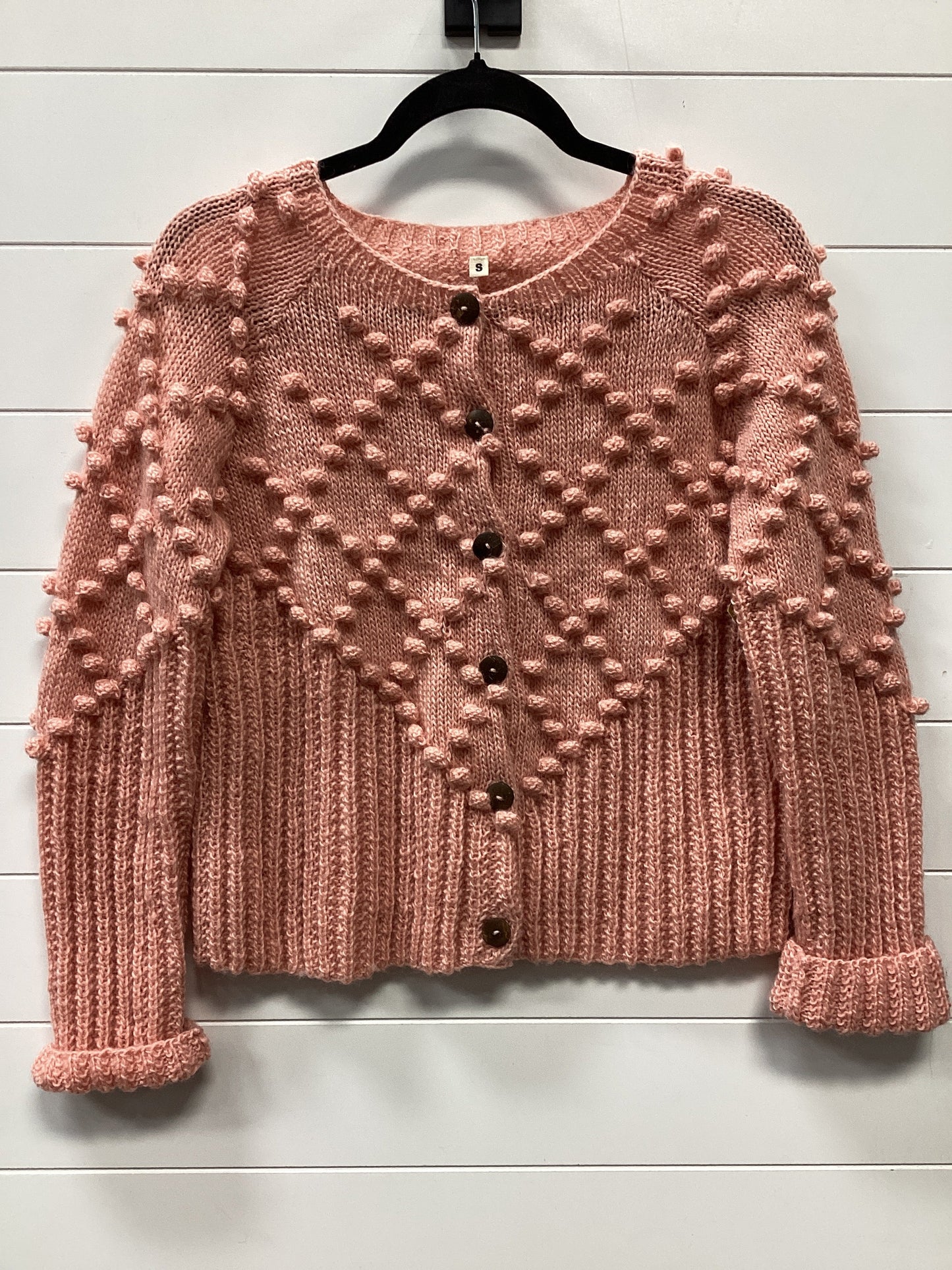 Sweater Cardigan By Clothes Mentor In Coral, Size:S