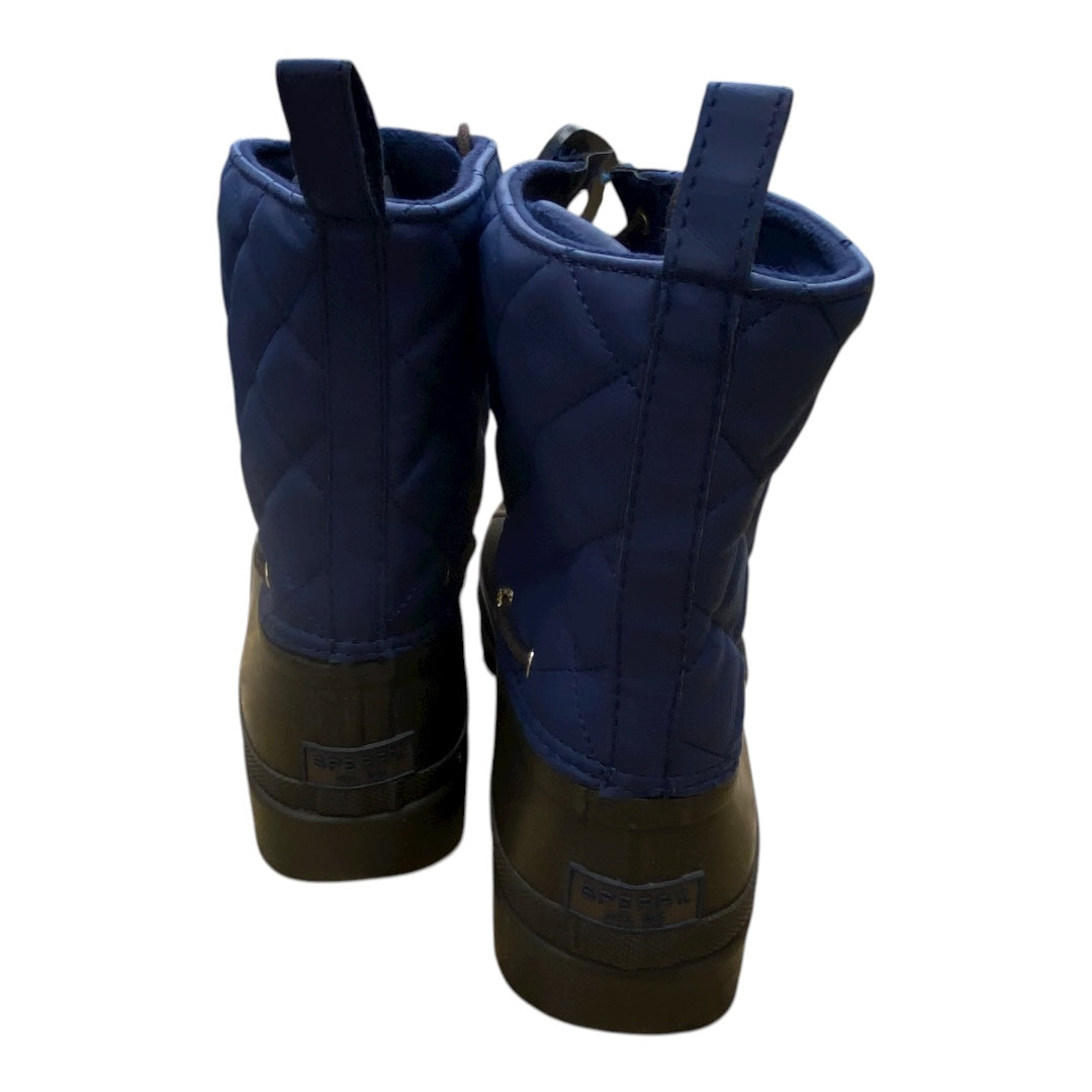 Boots Ankle Flats By Sperry In Blue & Brown, Size:10