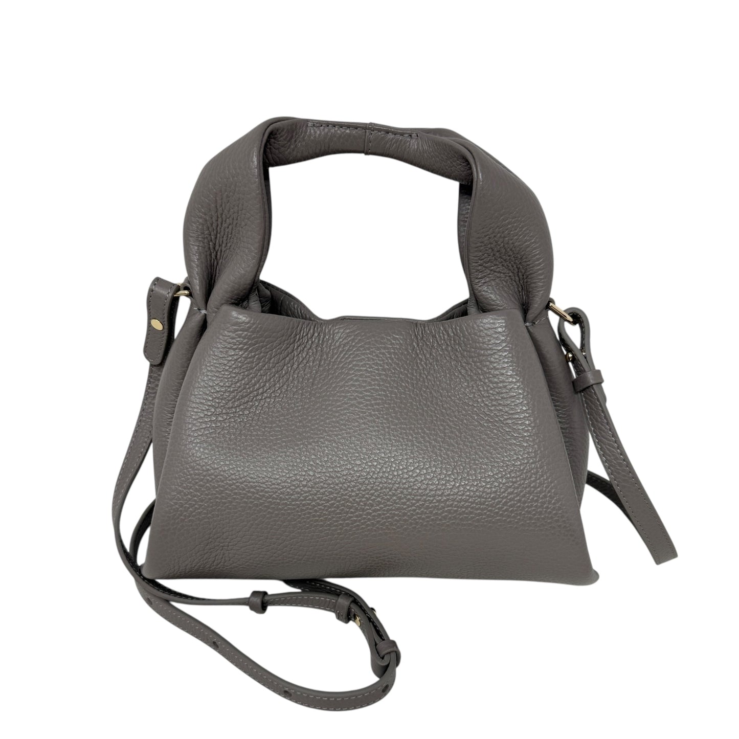 Italian Leather Trapeze Crossbody Bag By Quince, Size: Small