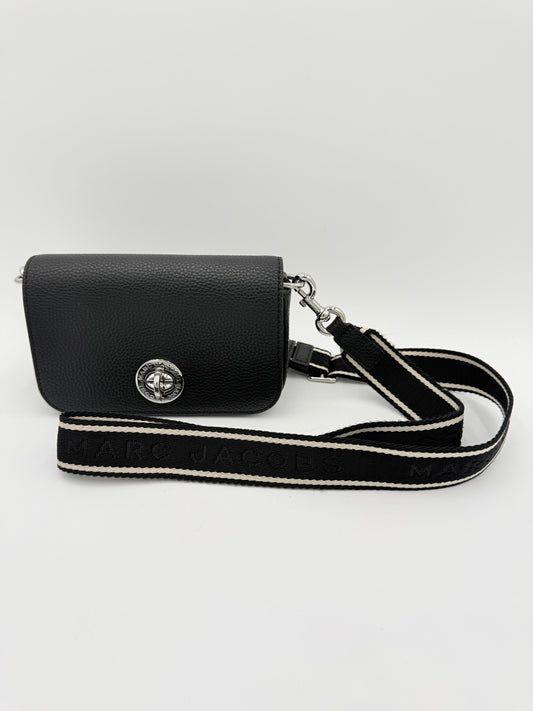 Crossbody Luxury Designer By Marc Jacobs In Black & Silver, Size:Small