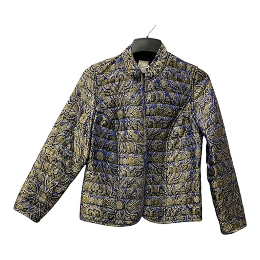 Blazer By Chicos In Blue & Gold, Size:S