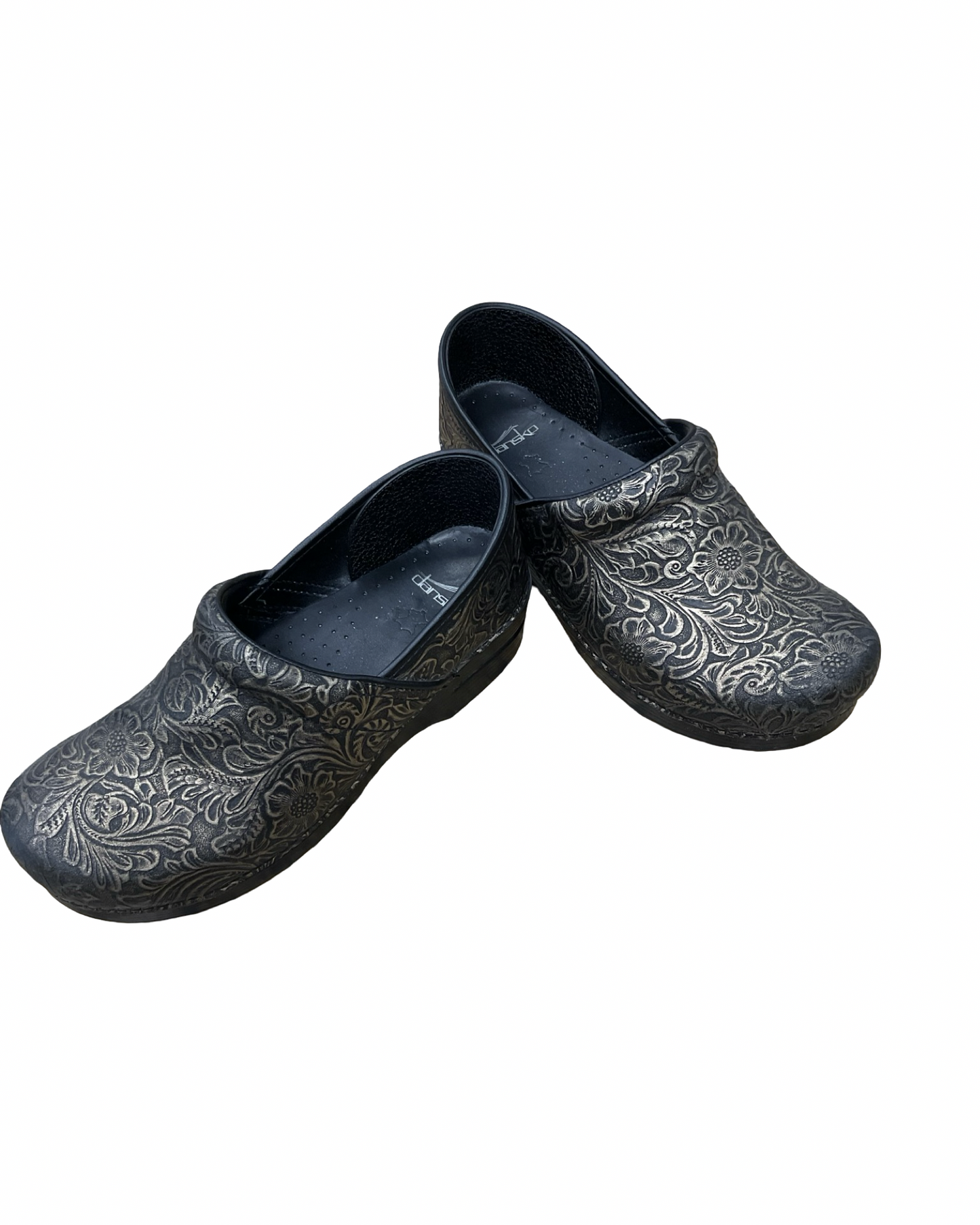 Shoes Flats By Dansko In Black & Gold, Size:10.5