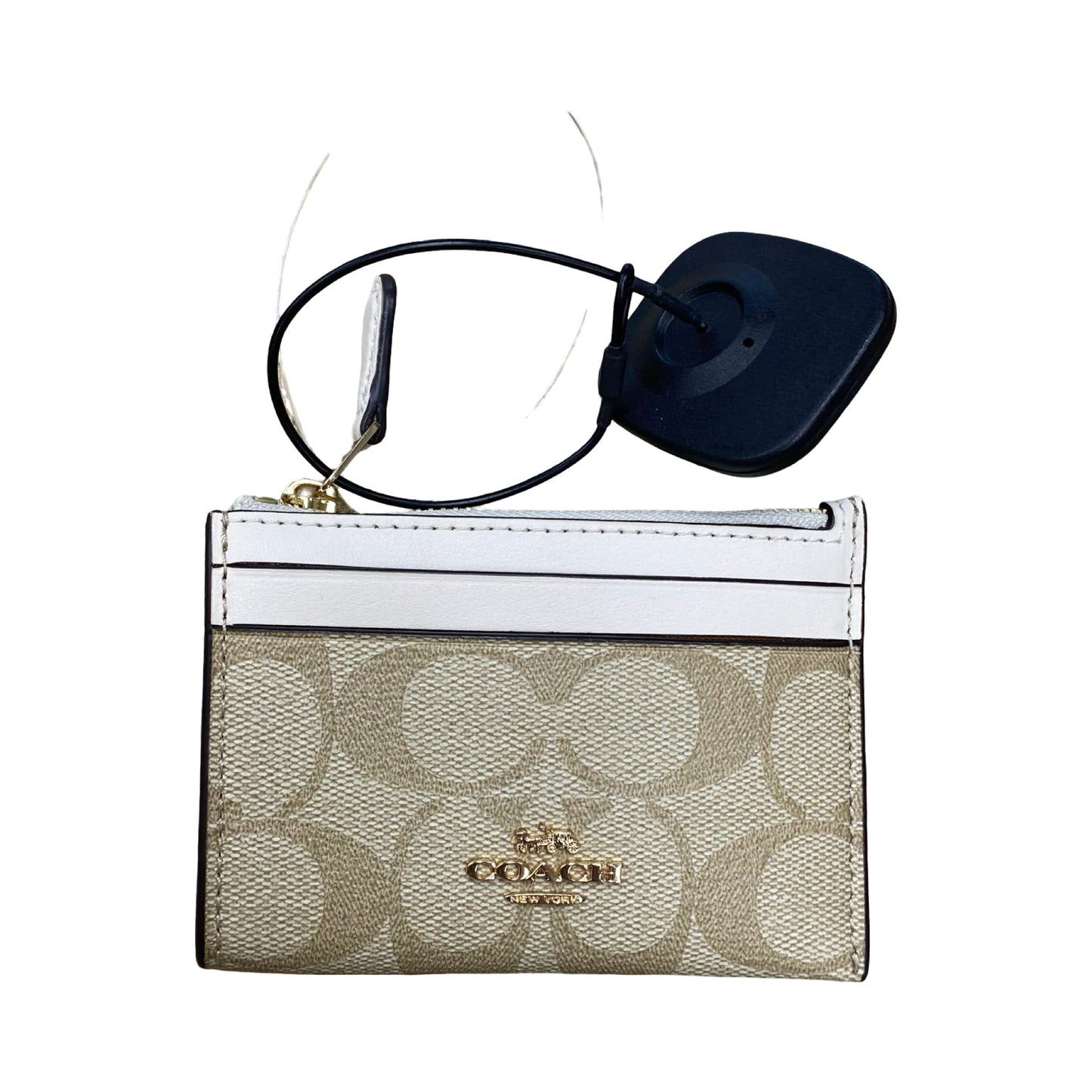 Id/Card Holder Designer By Coach In Brown & Cream