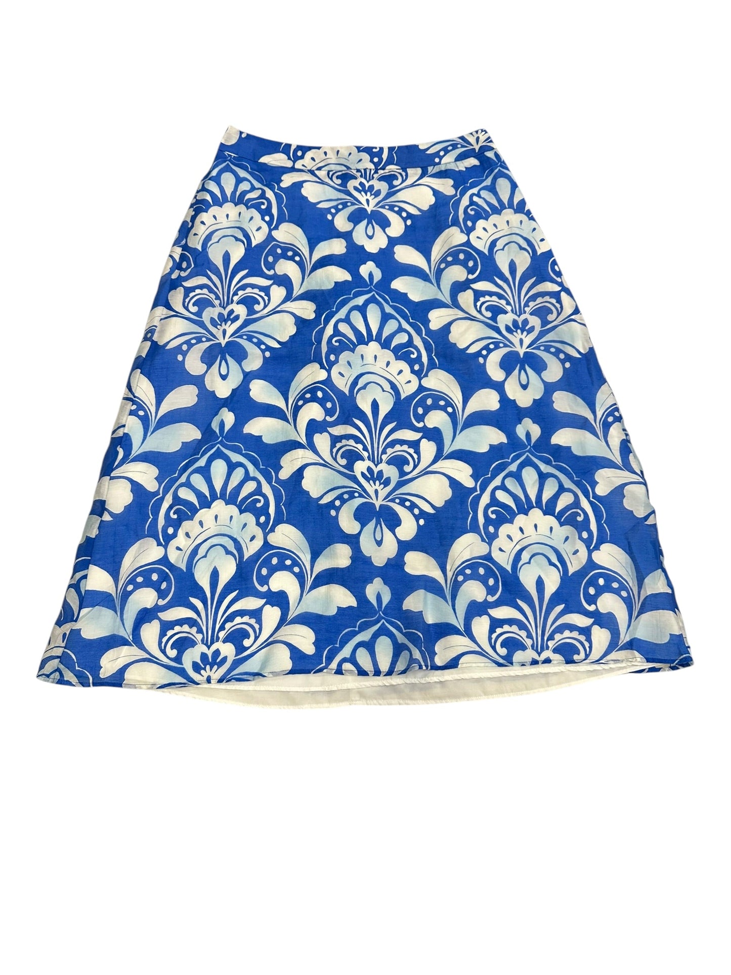 Skirt Midi By Ann Taylor In Blue & White, Size:4