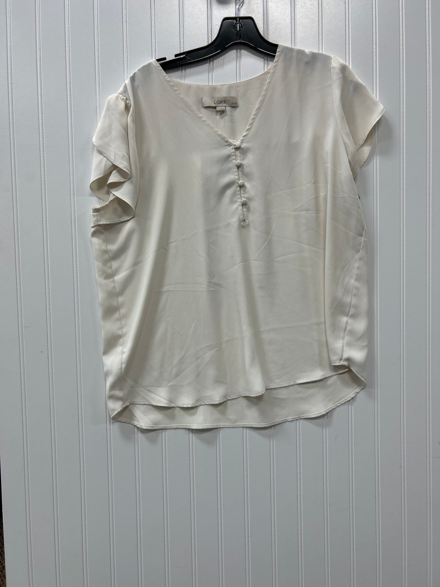 Top Ss By Loft In Cream, Size:Sp