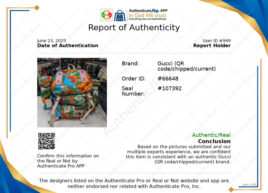 Backpack Luxury Designer By Gucci In Multi, Size:Large