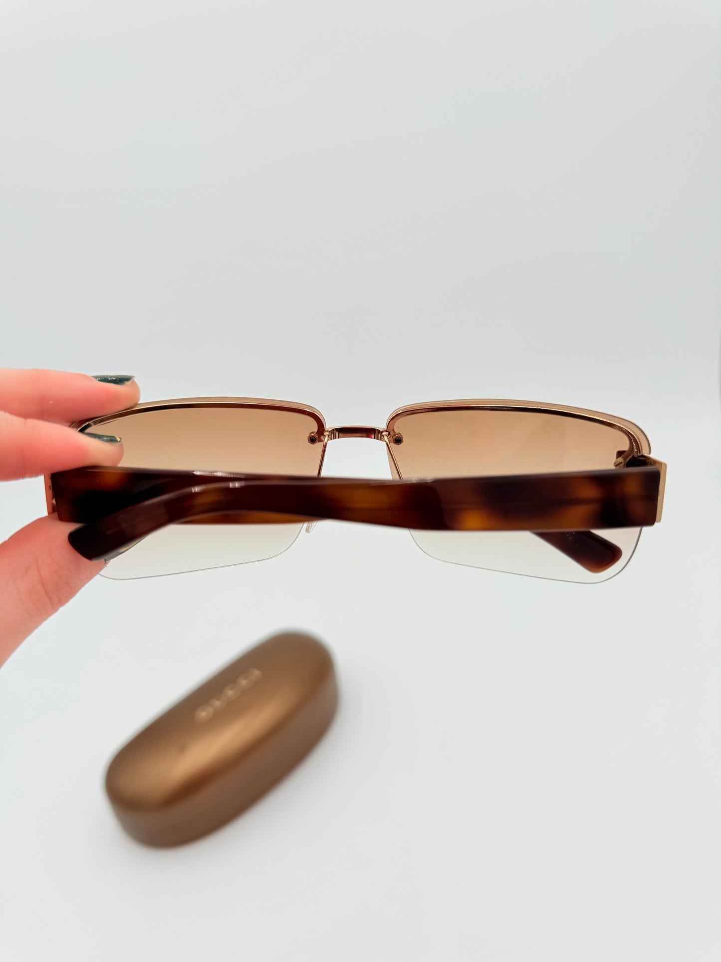 Sunglasses Luxury Designer By Gucci In Brown