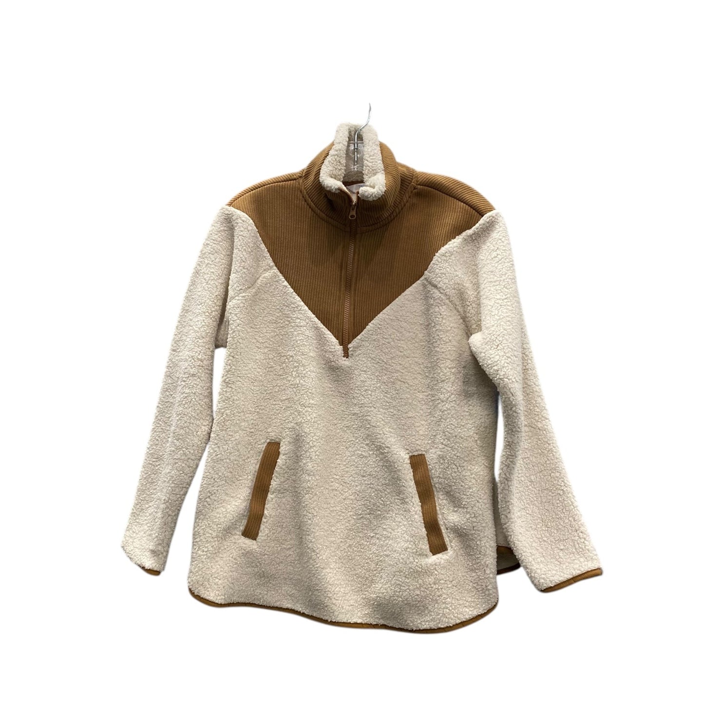 Athletic Fleece By Time And Tru In Cream & Tan, Size:M