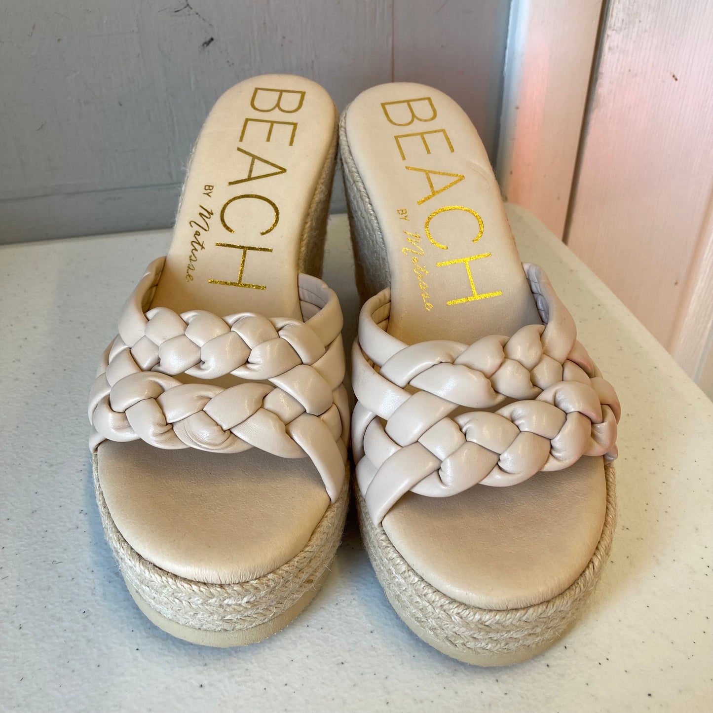 Sandals Heels Wedge By Matisse In Cream, Size:9