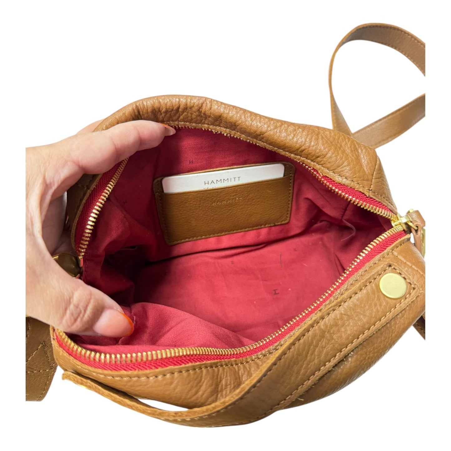 Crossbody Leather By Hammitt In Brown, Size:Medium