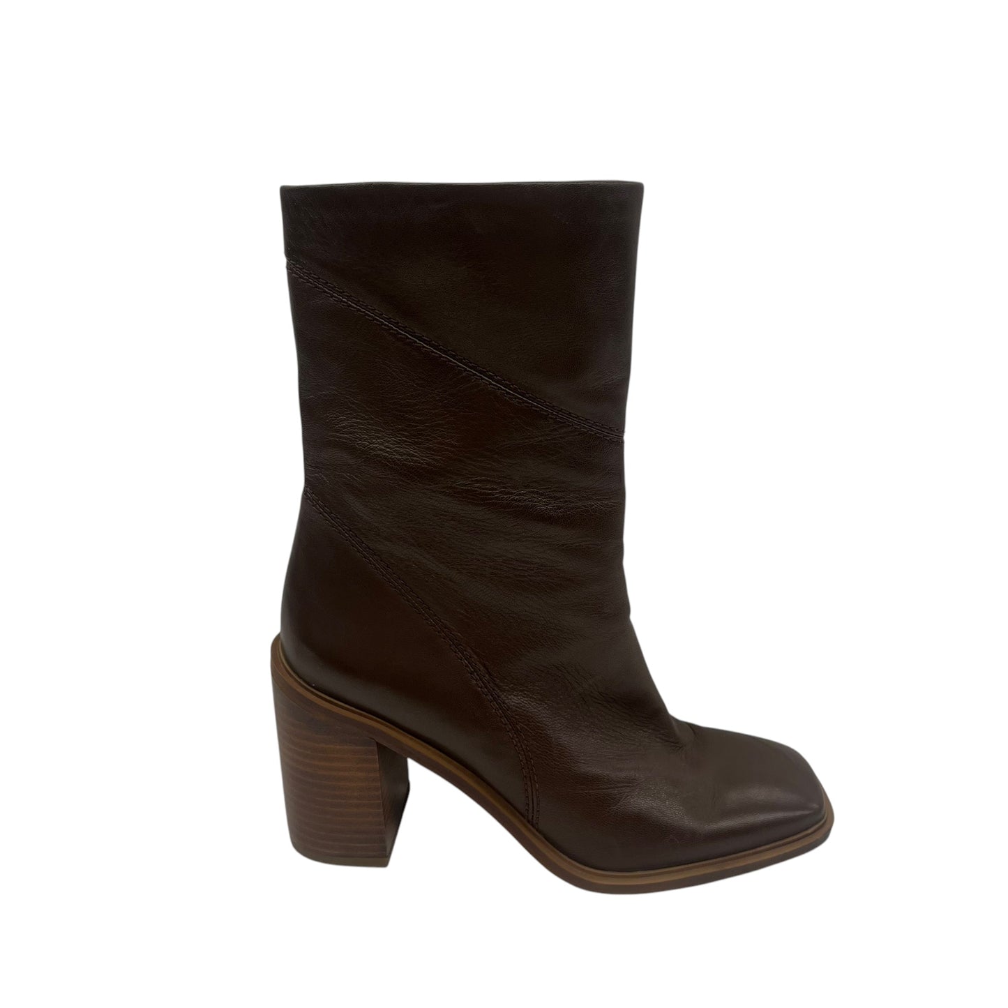 Boots Leather By Franco Sarto In Brown, Size:7.5
