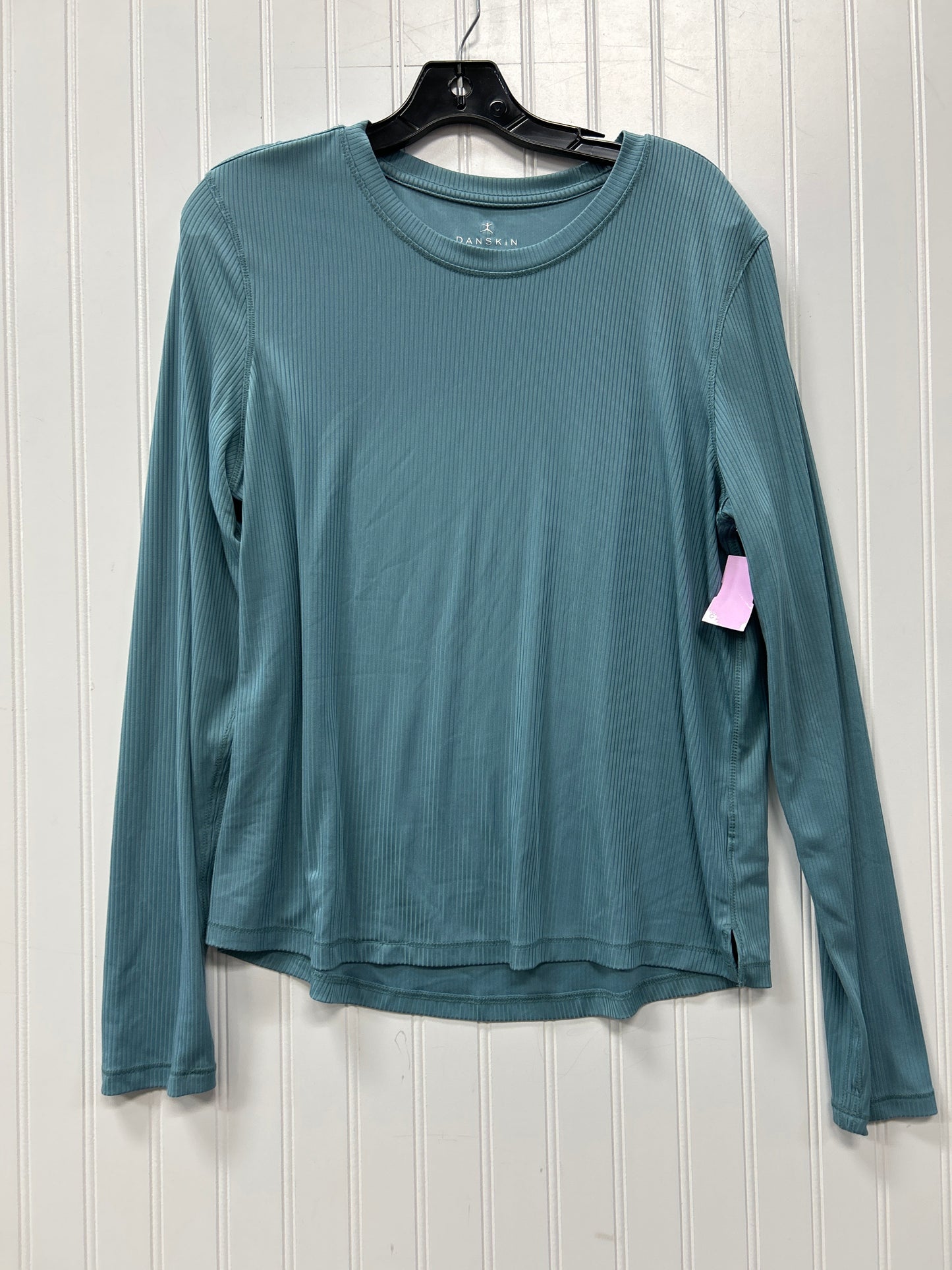 Athletic Top Ls Collar By Danskin In Teal, Size:L