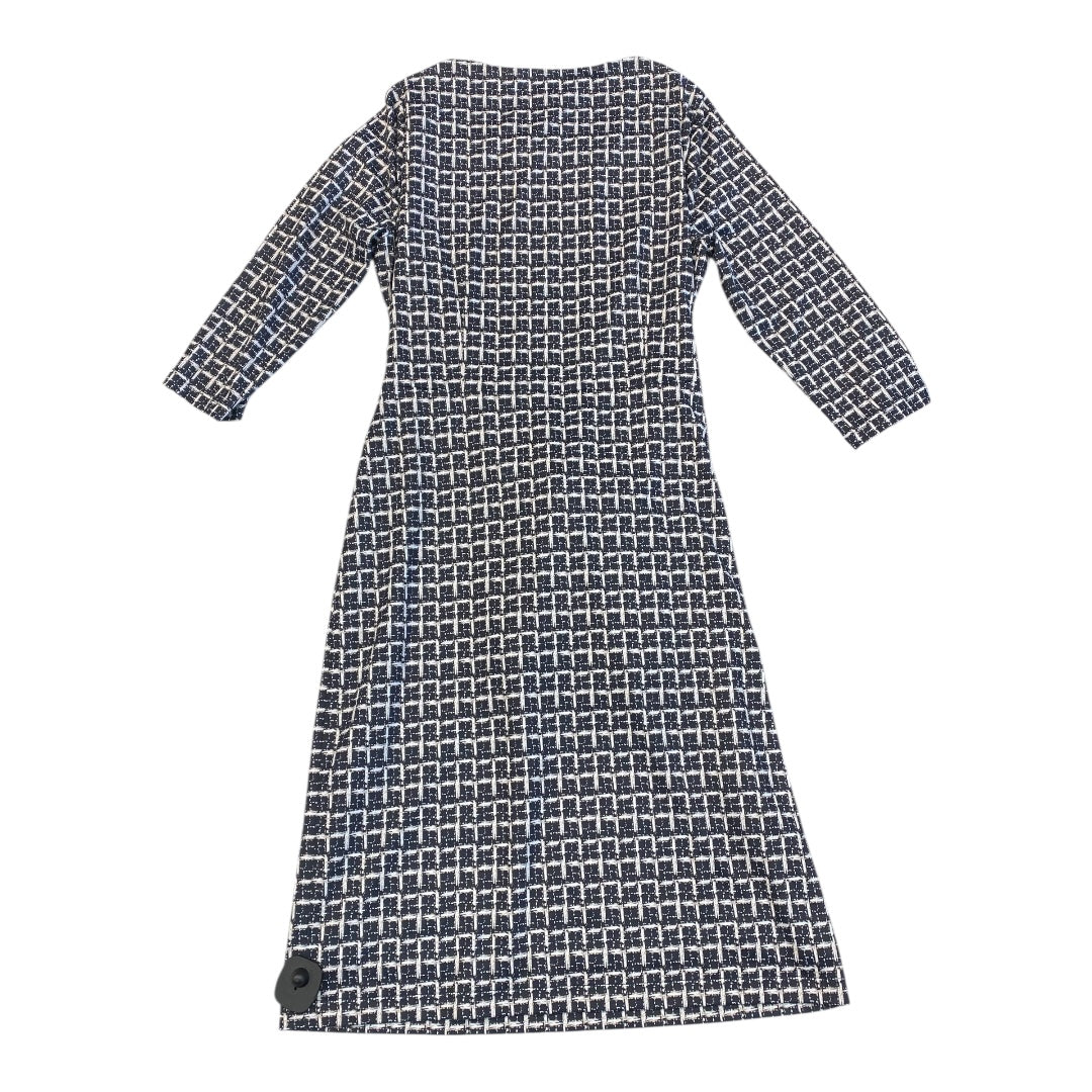 Dress Casual Midi By Ann Taylor In Blue & White, Size:L