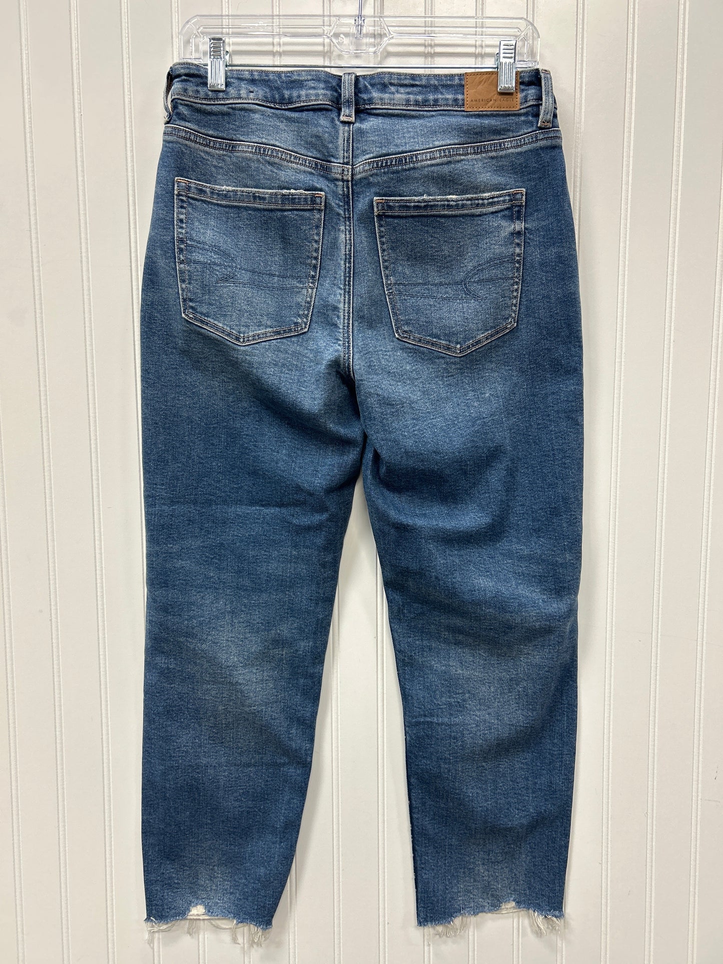 Jeans Straight By American Eagle In Blue Denim, Size:6P