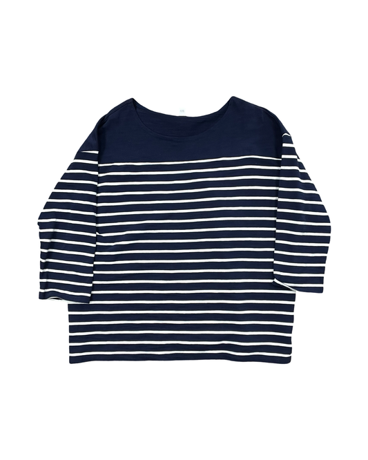 Top 3/4 Sleeve By Old Navy In Blue & White, Size:Xl