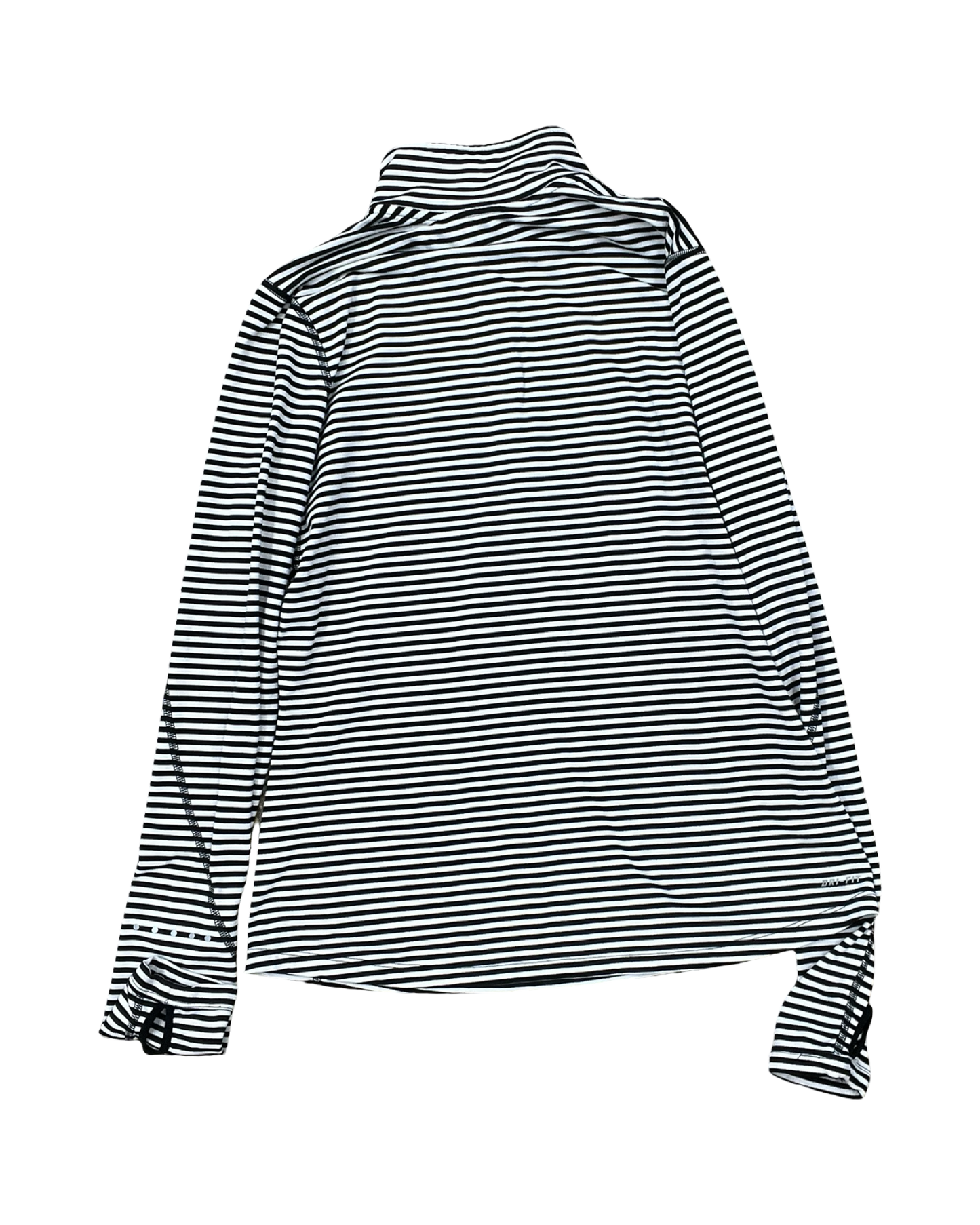 Athletic Top Ls Collar By Nike In Black & White, Size:M