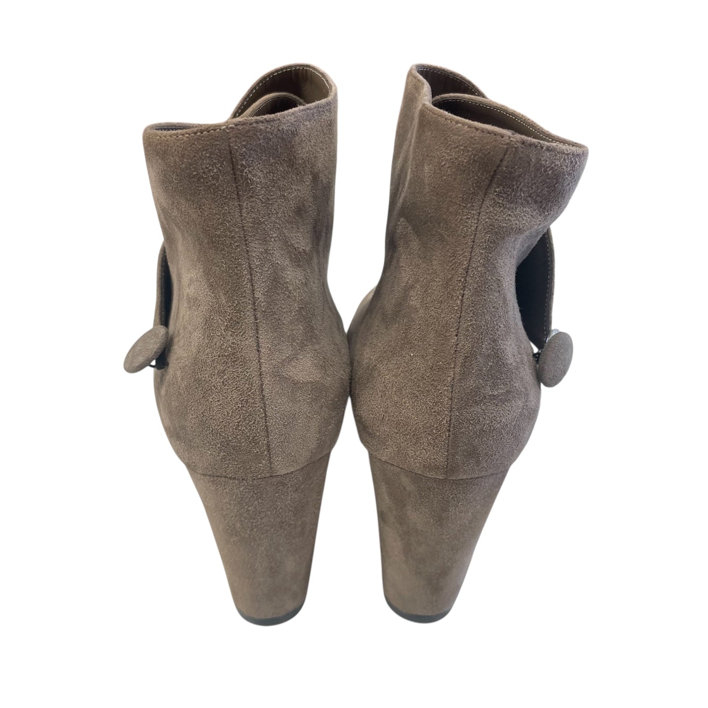 Boots Luxury Designer By Manolo Blahnik In Taupe, Size:8.5