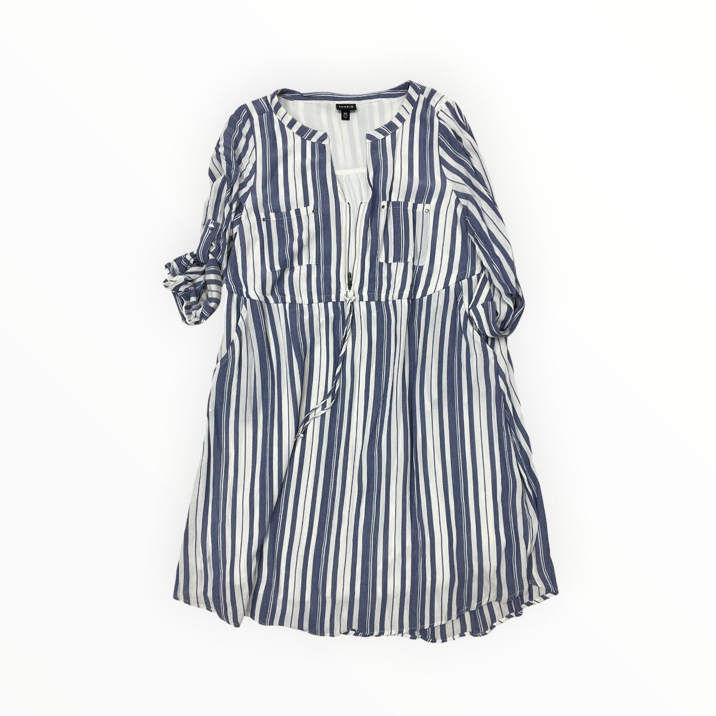 Dress Casual Midi By Torrid In Blue & White, Size:L