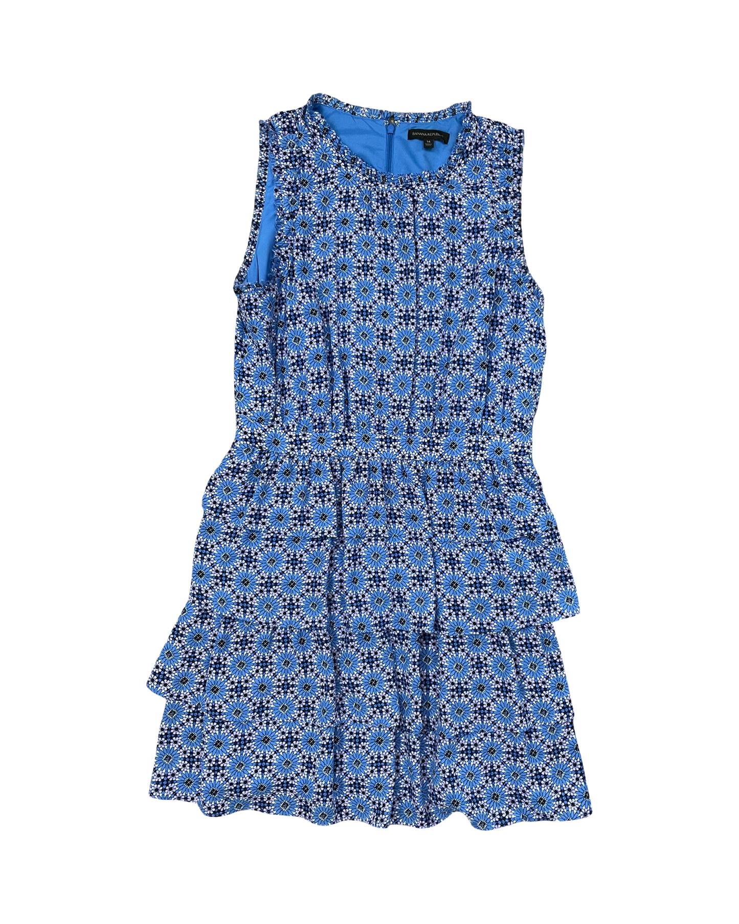 Dress Casual Midi By Banana Republic In Blue, Size:L