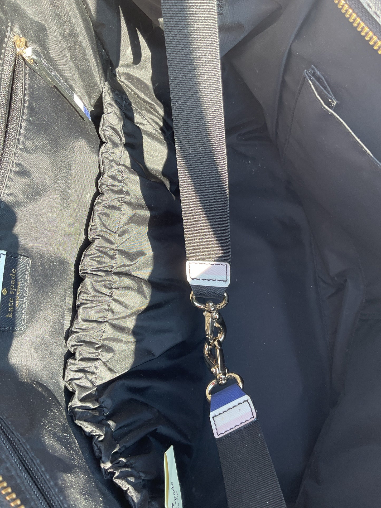 Tote Designer By Kate Spade In Striped Pattern, Size:Large