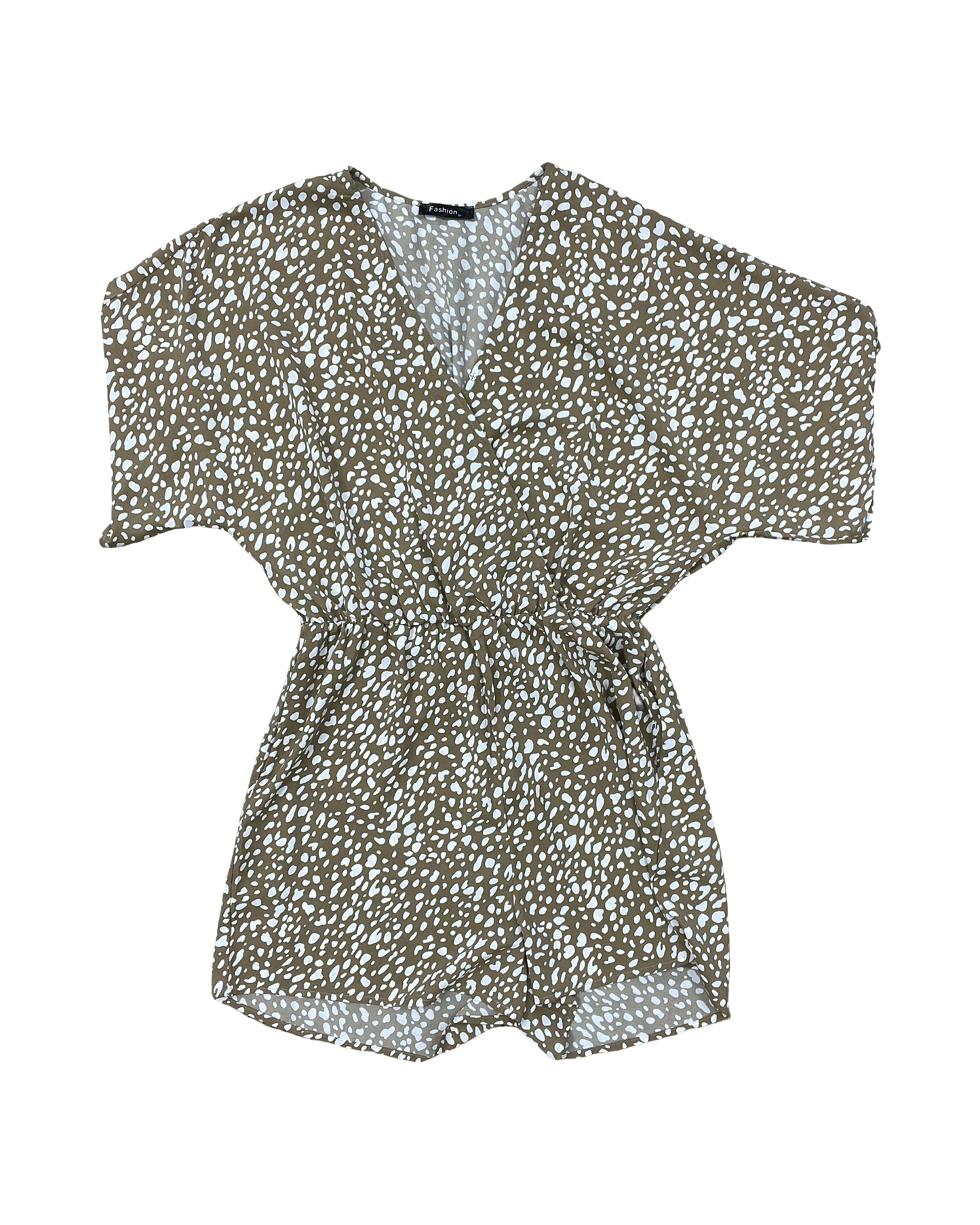 Romper By Clothes Mentor In Tan & White, Size:M