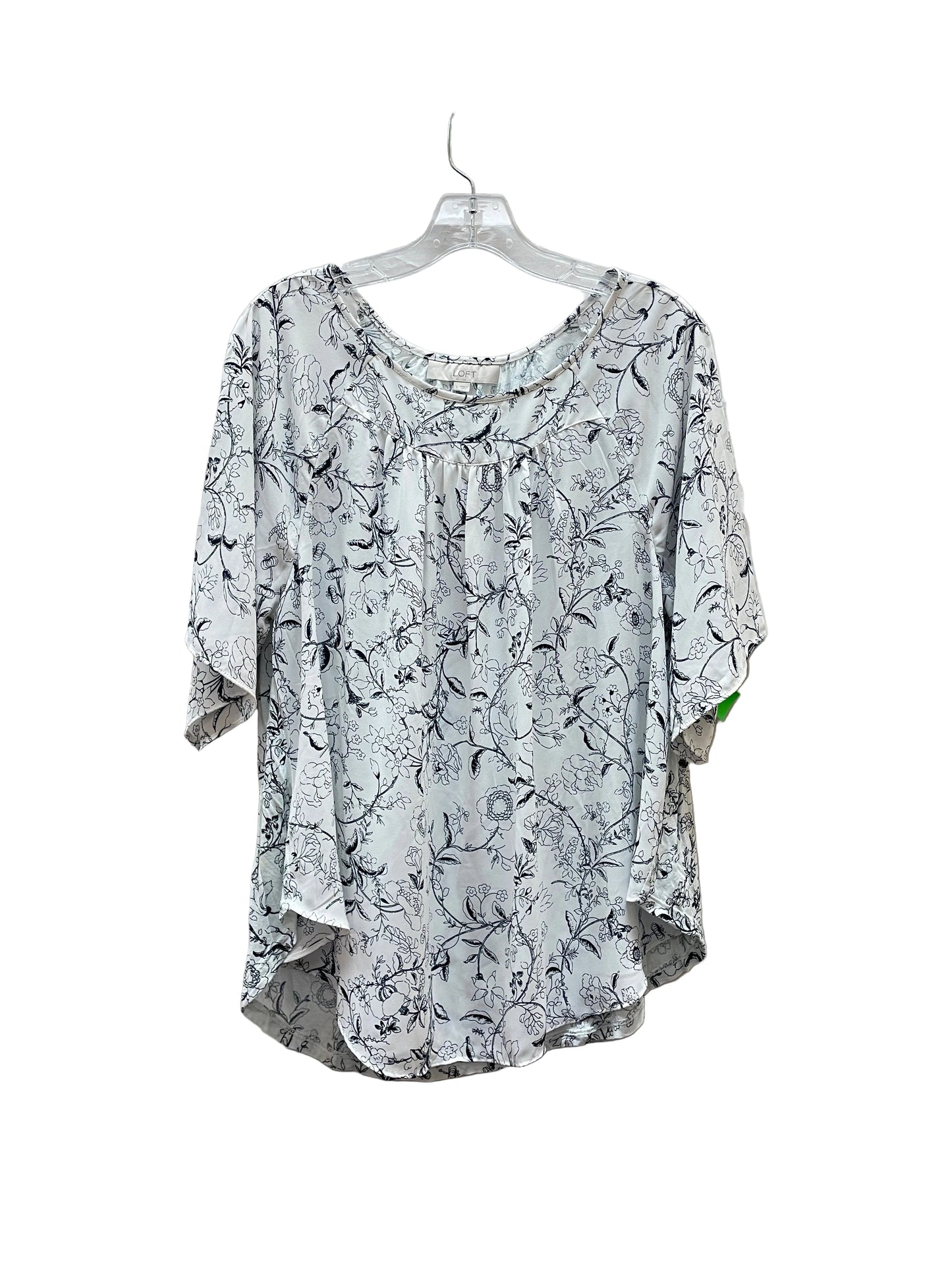 Blouse Ss By Loft In Floral Print, Size:L