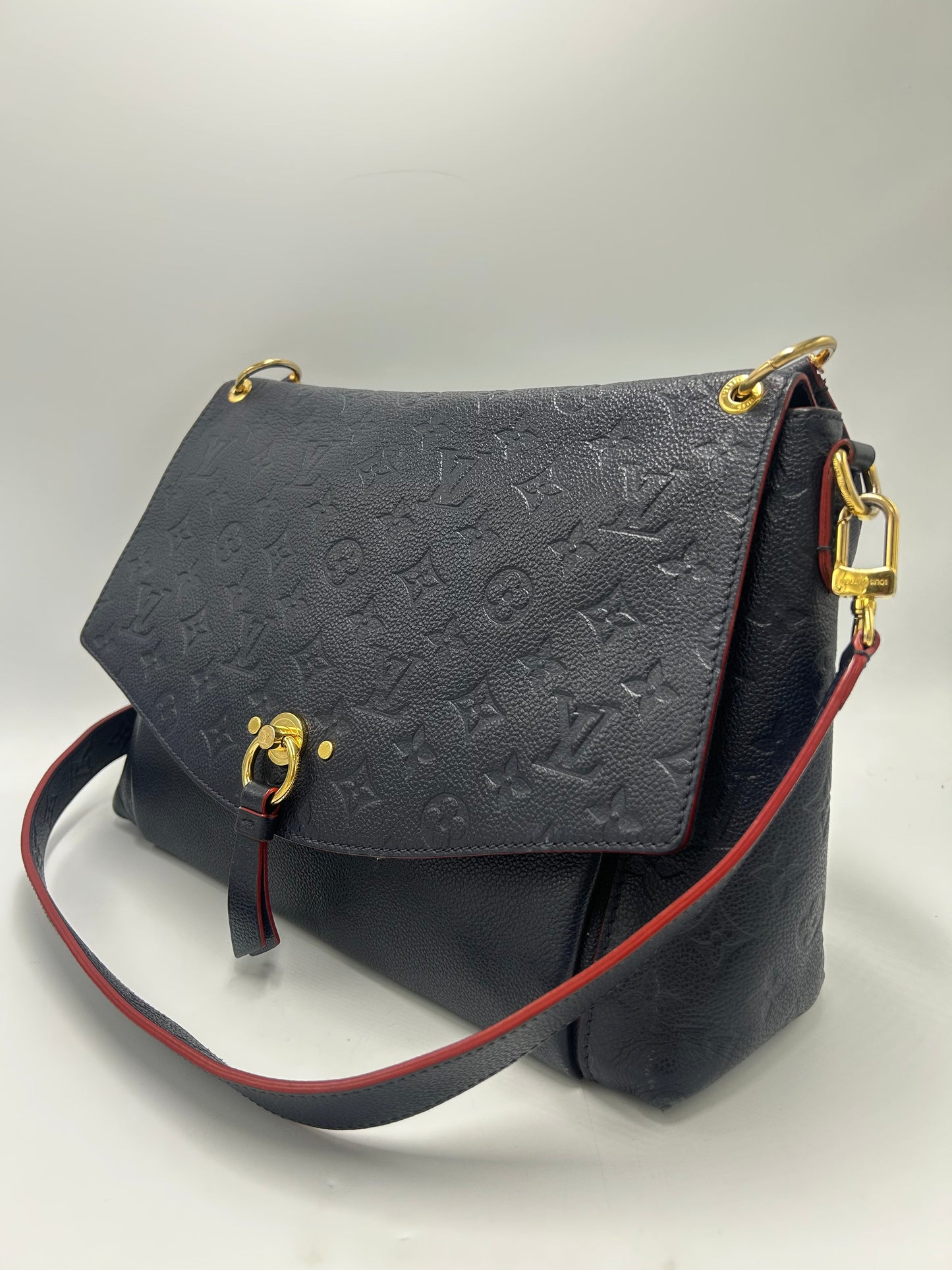 Louis Vuitton Blanche Empreinte MM Luxury Designer Handbag