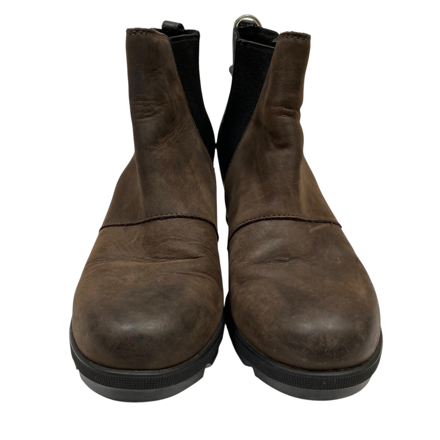 Boots Ankle Heels By Sorel In Black & Brown, Size:8.5